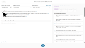 An Advisement session for a student is open. The cursor is clicking on a talking point to mark it as done.